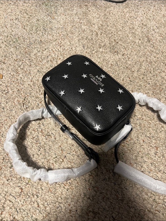 Coach Handbags - Coach Black Leather Star-Stud Camera Crossbody